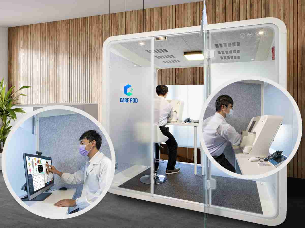 达擎于医疗科技展中展出＂远距诊疗舱＂，，以因应医疗数字化及社会高龄化趋势下、、、、复诊及慢性病患等族群对于远距看诊需求逐渐升高所推出的创新整合方案。。。。多功能合一、、、、高隐私性的远距诊疗舱可根据病患端与医师端的不同需求，，，，提供弹性化及客制化功能，，，，节省医生和病患的精力及时间